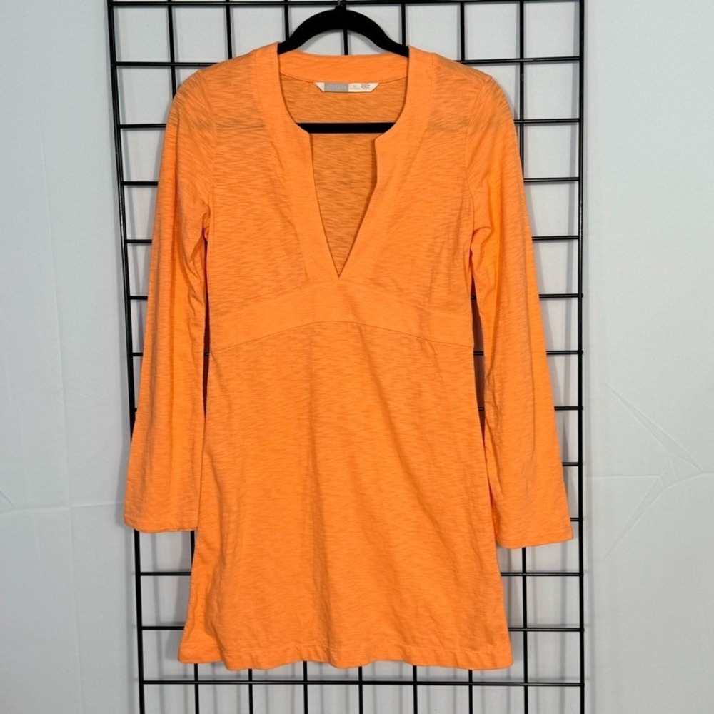 Athleta Nirvana Dress Womens XS Orange Beach Cover Up Casual Pullover Resortwear